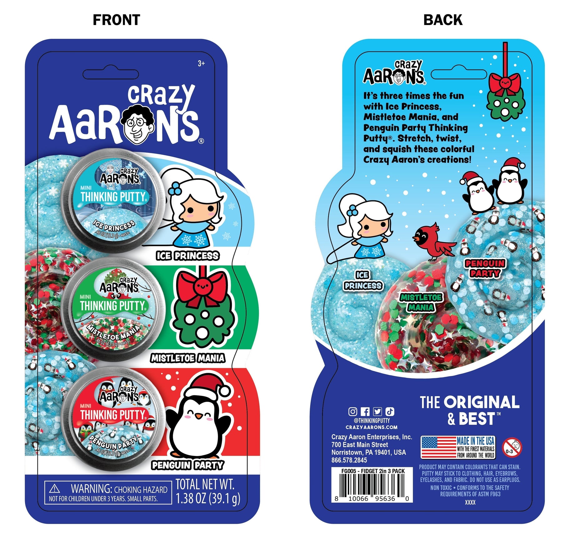 Christmas 2" Fidget Three Pack
