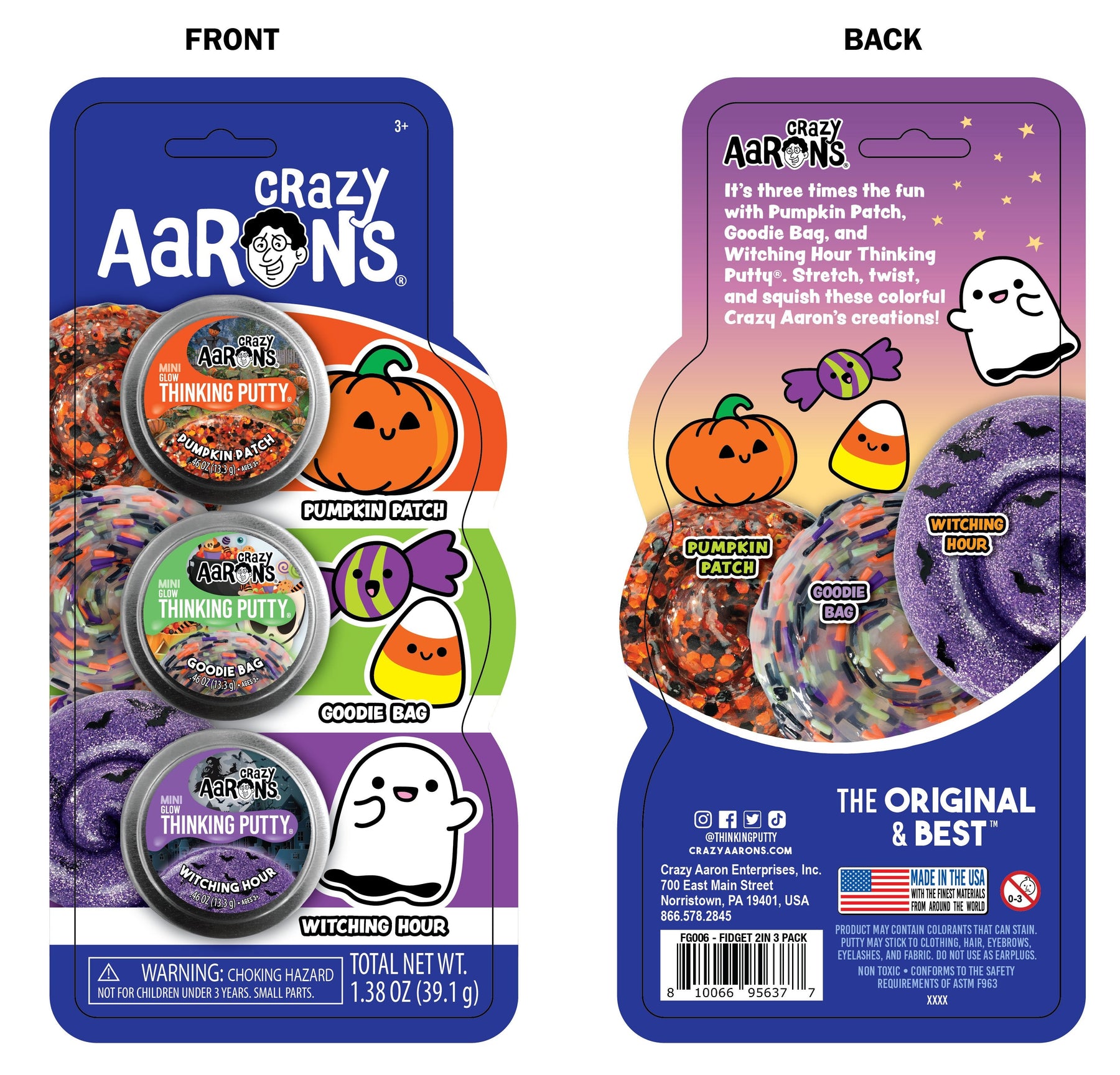 Halloween Fidget Three Pack - 2" Mini Tins